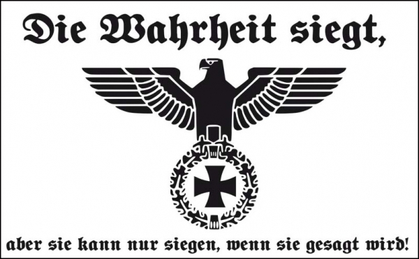 Fahne - Die Wahrheit siegt - Weiss (4) Fahne - Die Wahrheit siegt - Weiss (4)