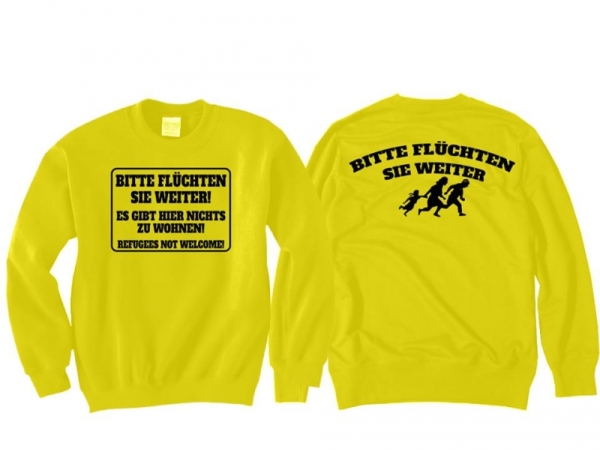 Pullover - Refugees not Welcome Teil 3 gelb Pullover - Refugees not Welcome Teil 3 gelb