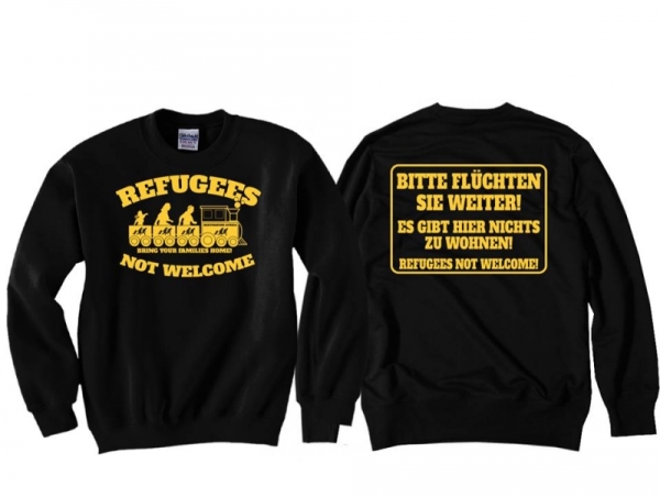 Pullover - Refugees not Welcome Teil 2 schwarz Pullover - Refugees not Welcome Teil 2 schwarz