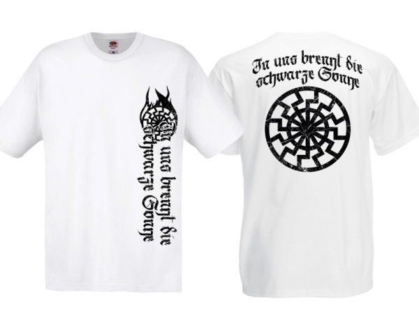 Frauen T-Shirt -In uns brennt die Schwarze Sonne - weiß/schwarz Frauen T-Shirt -In uns brennt die Schwarze Sonne - weiß/schwarz