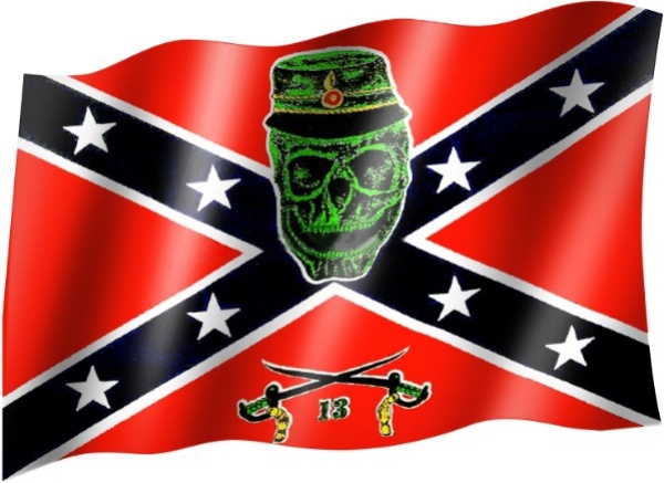 Fahne - Südstaaten - Totenkopf 3 (219) Fahne - Südstaaten - Totenkopf 3 (219)