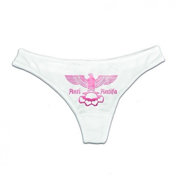 String Tanga - Anti Antifa - Adler mit Schlagring - Pink - weiß String Tanga - Anti Antifa - Adler mit Schlagring - Pink - weiß