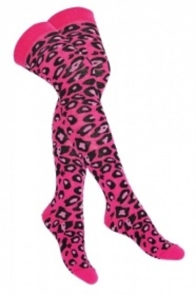 Overknee Strümpfe - Leopardenmuster - Schwarz & Pink Overknee Strümpfe - Leopardenmuster - Schwarz & Pink