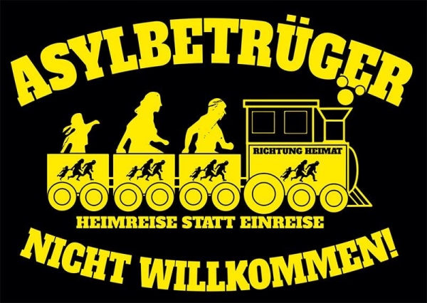 Asylbetrüger nicht Willkommen - Aufkleber Paket 50 Stück Asylbetrüger nicht Willkommen - Aufkleber Paket 50 Stück