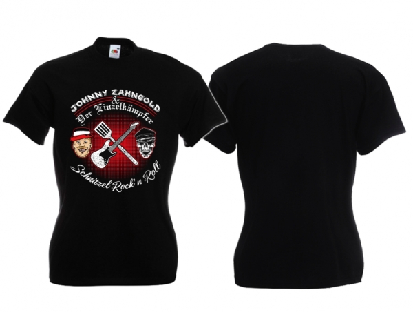 Frauen T-Shirt - Johnny Zahngold - Schnitzel Rock n Roll Frauen T-Shirt - Johnny Zahngold - Schnitzel Rock n Roll