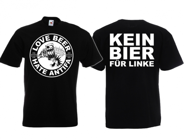 T-Hemd - Love Beer - Hate Antifa T-Hemd - Love Beer - Hate Antifa
