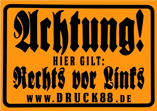 Rechts vor Links - Aufkleber Paket 100 Stück Rechts vor Links - Aufkleber Paket 100 Stück