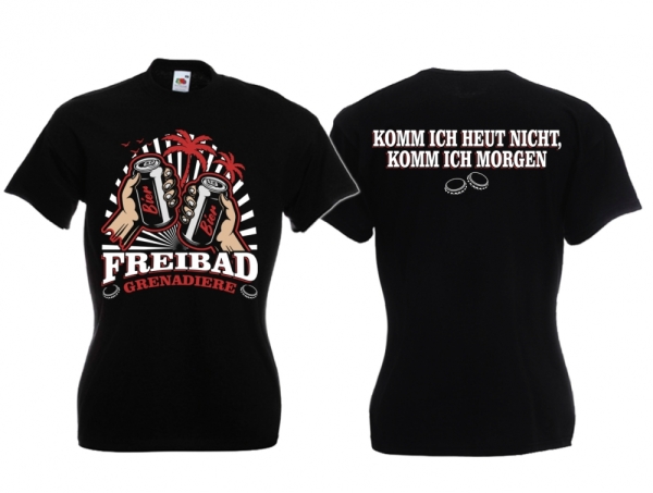 Frauen T-Shirt - Freibadgrenadiere - Komm ich heut nicht, komme ich morgen - schwarz Frauen T-Shirt - Freibadgrenadiere - Komm ich heut nicht, komme ich morgen - schwarz