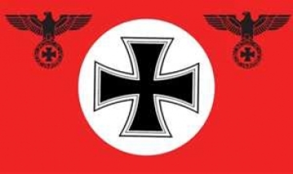 Fahne - Deutschland - Rot mit Kreis, EK & Reichsadler (243) Fahne - Deutschland - Rot mit Kreis, EK & Reichsadler (243)