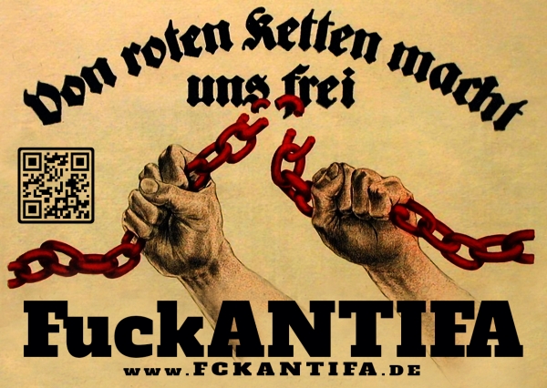 Von roten ketten macht euch frei - FCK ANTIFA - Aufkleber Paket 50 Stück Von roten ketten macht euch frei - FCK ANTIFA - Aufkleber Paket 50 Stück