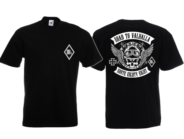 Frauen T-Shirt - Biker - Road to Valhalla - Route 88 - Motiv 1 - schwarz/weiß Frauen T-Shirt - Biker - Road to Valhalla - Route 88 - Motiv 1 - schwarz/weiß
