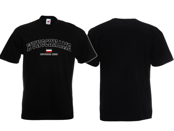 T-Shirt - College Stil Deutsches Reich - Wunschdruck T-Shirt - College Stil Deutsches Reich - Wunschdruck