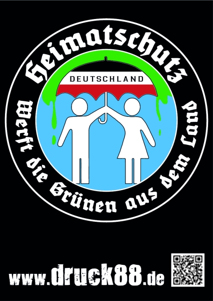 Heimatschutz - Werft die Grünen aus dem Land - Aufkleber Paket 10 Stück Heimatschutz - Werft die Grünen aus dem Land - Aufkleber Paket 10 Stück