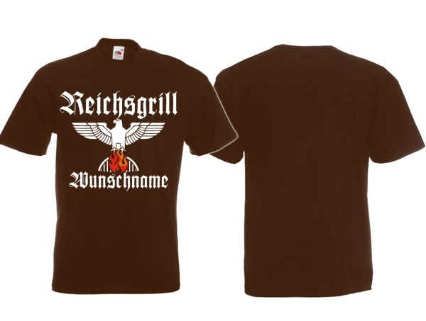 T-Hemd - Reichsgrillmeister - Motiv 2 -Wunschname - braun T-Hemd - Reichsgrillmeister - Motiv 2 -Wunschname - braun