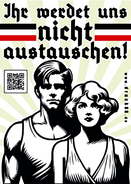 Ihr werdet uns nicht austauschen - Aufkleber Paket 10 Stück Ihr werdet uns nicht austauschen - Aufkleber Paket 10 Stück
