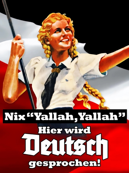 Holzschild - 12x18cm - Nix &quote;Yallah,Yallah&quote; - Hier wird Deutsch gesprochen+++Einzelstück+++