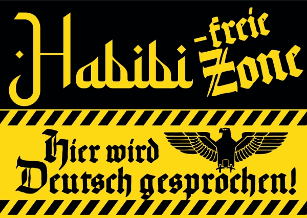 Habibi freie Zone - Hier wird Deutsch gesprochen - Aufkleber Paket 10 Stück Habibi freie Zone - Hier wird Deutsch gesprochen - Aufkleber Paket 10 Stück