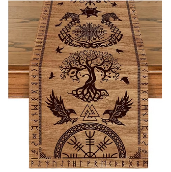Tischläufer - Rabenbanner - braun