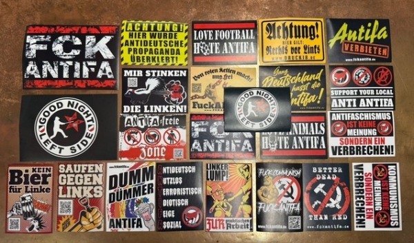 Aktivisten Paket - FCK ANTIFA - 200 Stück + Regenschirm - Kaiserreich - schwarz-weiss-rot Aktivisten Paket - FCK ANTIFA - 200 Stück + Regenschirm - Kaiserreich - schwarz-weiss-rot