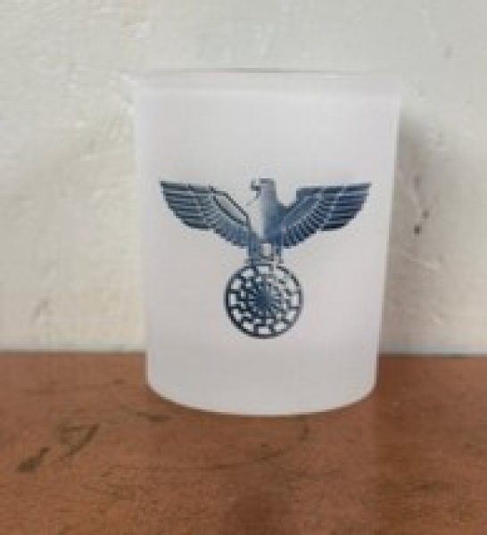 Teelicht / Trinkglas - Reichsadler - Schwarze Sonne - Silber Optik Teelicht / Trinkglas - Reichsadler - Schwarze Sonne - Silber Optik