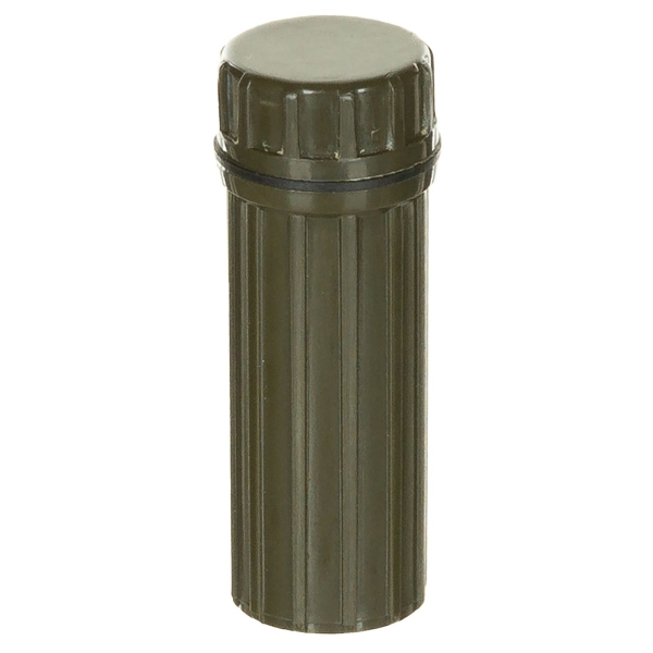 Wasserdichte Box für u.a. Streichhölzer - rund - oliv Wasserdichte Box für u.a. Streichhölzer - rund - oliv