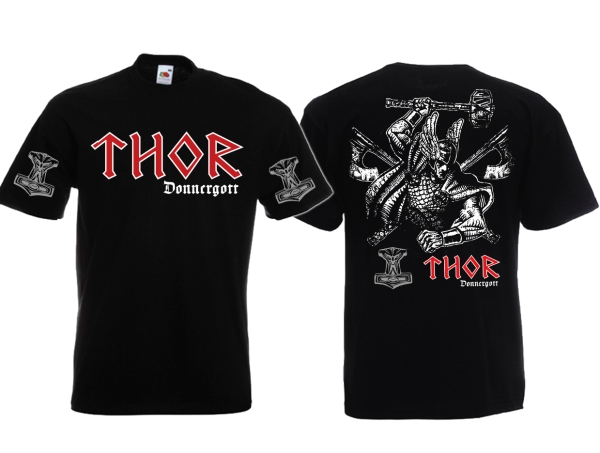 T-Hemd - Thor - Donnergott - klassisch + Ärmeldruck T-Hemd - Thor - Donnergott - klassisch + Ärmeldruck