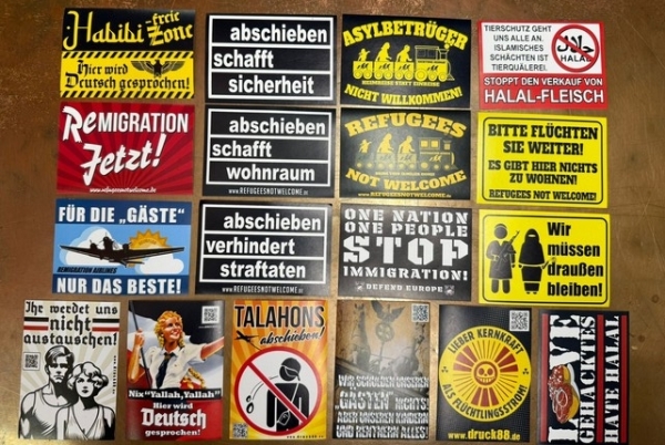 Aktivisten Paket - NOT WELCOME - 200 Stück + 3x Mundschutz verschiedene Motive