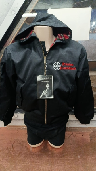 Harrington Jacke - Division Deutschland - mit Kapuze - schwarz