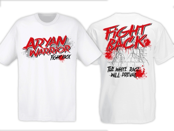 T-Hemd - Aryan Warrior - Fight Back - weiß T-Hemd - Aryan Warrior - Fight Back - weiß