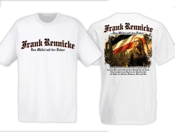 T-Hemd - Frank Rennicke - Das Mädel mit der Fahne - weiß T-Hemd - Frank Rennicke - Das Mädel mit der Fahne - weiß