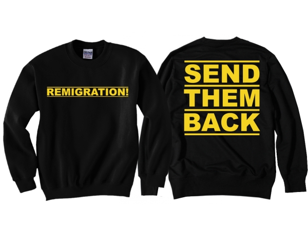 Pullover - Remigration - Motiv 1 - schwarz/gelb Pullover - Remigration - Motiv 1 - schwarz/gelb