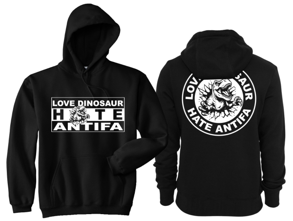 Kapuzenpullover - Love Dinosaur - Hate Antifa Kapuzenpullover - Love Dinosaur - Hate Antifa