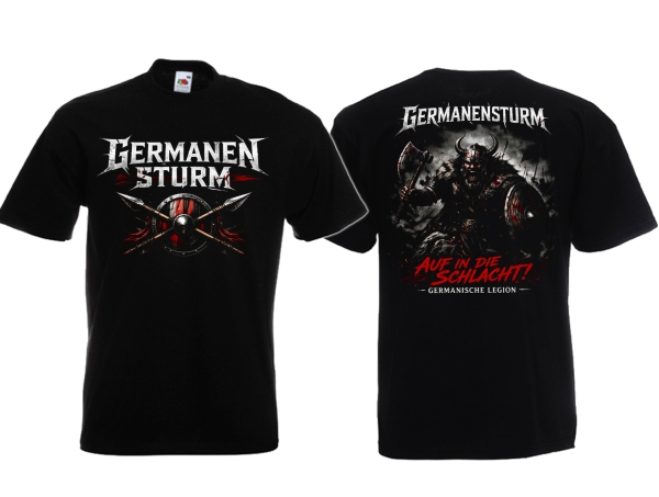 Frauen T-Shirt - Germanensturm - Auf in die Schlacht - schwarz