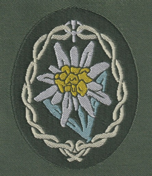 Aufnäher - Edelweiß - Gebirgsjäger - Ärmelabzeichen - grün Aufnäher - Edelweiß - Gebirgsjäger - Ärmelabzeichen - grün