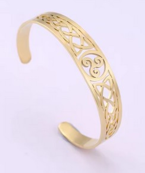 Armspange - Triskele - goldene Optik Armspange - Triskele - goldene Optik