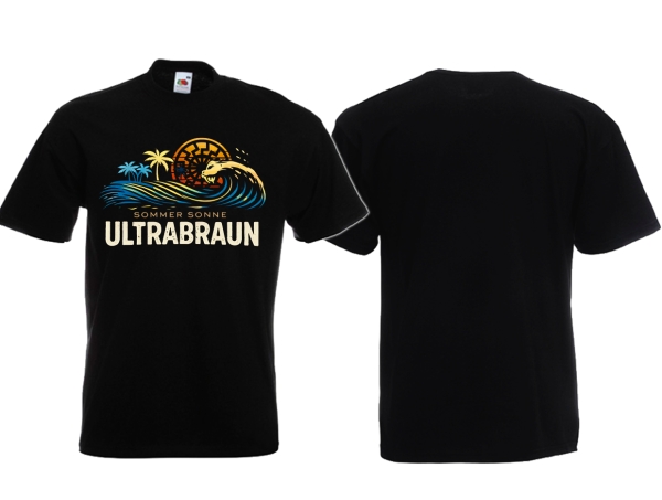 T-Hemd - Sommer - Sonne - Ultrabraun - Die Welle - schwarz T-Hemd - Sommer - Sonne - Ultrabraun - Die Welle - schwarz
