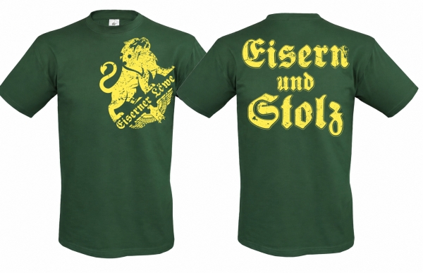 T-Hemd - Eiserner Löwe - Eisern und Stolz - flaschengrün/gelb T-Hemd - Eiserner Löwe - Eisern und Stolz - flaschengrün/gelb