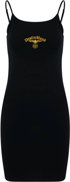 Kleid - Stretch Jersey Slim Dress - Reichsadler - Deutschland - schwarz/gold Kleid - Stretch Jersey Slim Dress - Reichsadler - Deutschland - schwarz/gold