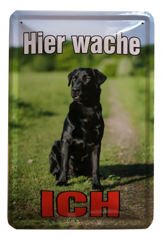 Blechschild Hier wache ich Labrador BS138 (171) Herritage Der
