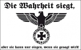 Fahne - Die Wahrheit siegt - Weiss (4) Fahne - Die Wahrheit siegt - Weiss (4)