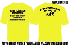 Frauen T-Shirt - Refugees not Welcome Teil 3 gelb Frauen T-Shirt - Refugees not Welcome Teil 3 gelb