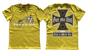 Premium Shirt - Born to be white - Biker - gelb Premium Shirt - Born to be white - Biker - gelb