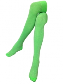 Overknee Strümpfe - Neon Grün mit Glitzer Overknee Strümpfe - Neon Grün mit Glitzer