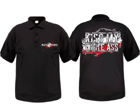 Polo-Shirt - Kiss My White Ass - schwarz-weiß-rot Polo-Shirt - Kiss My White Ass - schwarz-weiß-rot