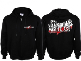 Kapuzenjacke - Kiss My White Ass - schwarz-weiß-rot Kapuzenjacke - Kiss My White Ass - schwarz-weiß-rot