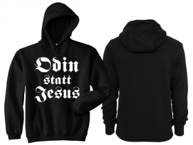 Kapuzenpullover - Odin statt Jesus - Motiv 3 - schwarz/weiß Kapuzenpullover - Odin statt Jesus - Motiv 3 - schwarz/weiß