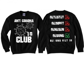 Pullover - Anti Corona Club - 1G Gesund - schwarz Pullover - Anti Corona Club - 1G Gesund - schwarz