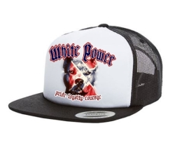 Cap White Power - Dog Face - Südstaaten - Hund - 3-Tone - schwarz - Trucker Cap Cap White Power - Dog Face - Südstaaten - Hund - 3-Tone - schwarz - Trucker Cap