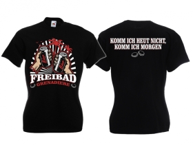 Frauen T-Shirt - Freibadgrenadiere - Komm ich heut nicht, komme ich morgen - schwarz Frauen T-Shirt - Freibadgrenadiere - Komm ich heut nicht, komme ich morgen - schwarz