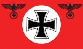 Fahne - Deutschland - Rot mit Kreis, EK & Reichsadler (243) Fahne - Deutschland - Rot mit Kreis, EK & Reichsadler (243)